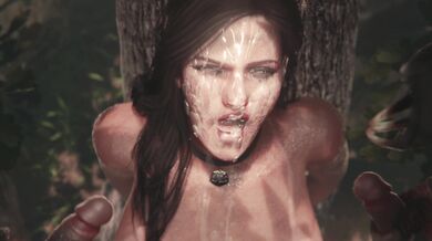 Watch Yennefer and Nekker getting a bukkake facial in this hot hentai porn video
