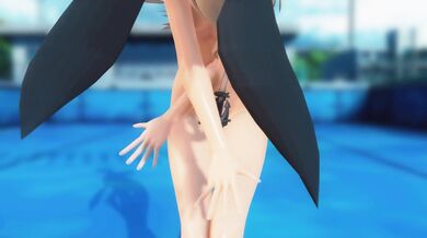 A hottie named Shimakaze invites you to a deep blue town where she will unleash her dream heart in an MMD R18 video Will you take the offer?