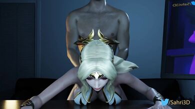 The Lewd Adventures of Aria and Kitty: Sona Doggy-Style Against the Table (Part 2) - Muse Hentai Video