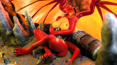 A hot blonde is taken by a giant evil banana monster in Gold Fingered, the latest adult animation from EvilBanana Studios!