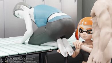 Wii Fit Trainer and Inkling - Chibi Tail Spin