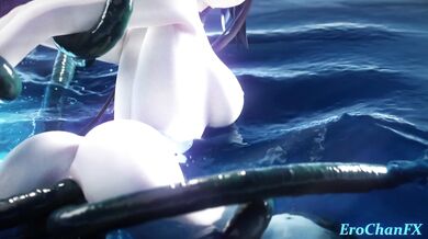 Sexy seductress Clorinde receives a mind-blowing anal penetration by six thick tentacles