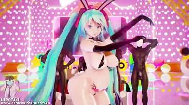Pregnant Hatsune Miku asks, What is love? as shes taken from behind by a mysterious man with a massive cock