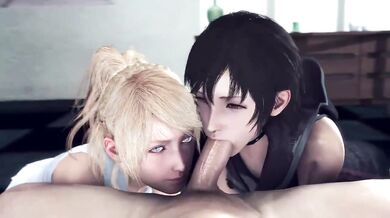 The Squishy Sisters: Luna and Iris Share a Cum-Shackled Cock - LazyProcrastinator