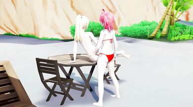 Watch as Futanari sex on the beach with Ecchy1994!