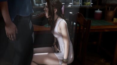 Aerith Sitting Blowjob [Blacked][Pewposterous]