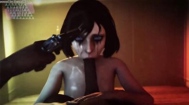 This is a hentai porn scene where Elizabeth is for*ced at gunpoint by some Windfall gangsters to perform sexual acts on them against her will