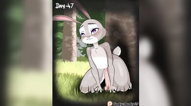 Judy Hopps, the bunny cop from Zootopia, on day 47 of her adventure with Tunkychunky69