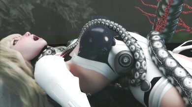 In this virtual reality fight, two bionic warriors battle it out for dominance in a futuristic arena