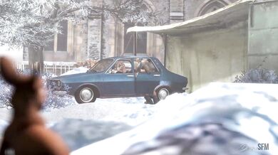 In a snowy forest, Joel and Ellie are lost in their own desires