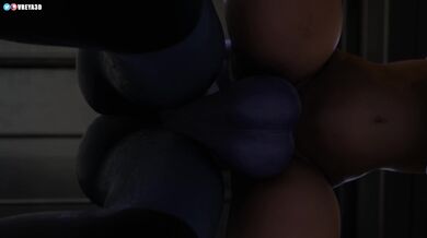 One night with the futa queen Liara and her two human friends Miranda and Katie