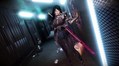 As she battled through the forest, her heart pumping with adrenaline, the vengeful female warrior was determined to avenge her fallen comrades