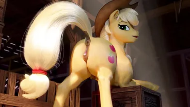 A horny Applejack cant resist the temptation of a hot ass, so she teases it while extending her Clopician skills to make it even better