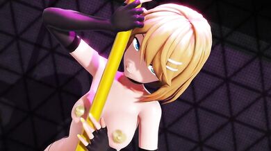 Innocent Teen Rins on a Pole, Strips and Gets Fucked Hard by Two Strong Men