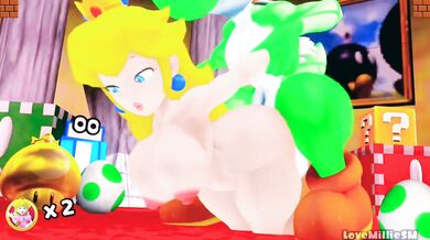 Little Princess Peach and Yoshi Get It On with Love Millie in a Hot Hentai Adventure!