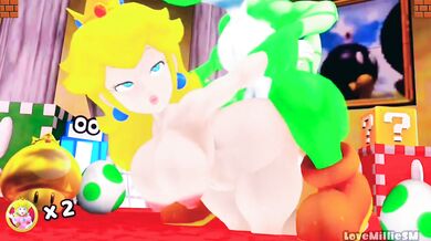 Little Princess Peach and Yoshi Get It On with Love Millie in a Hot Hentai Adventure!