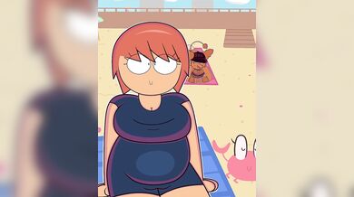 Watch this hot babe in her bikini taking a walk on the beach with her cute dog!