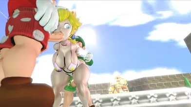 MILF gets fucked by big cock while taking a shower, peach loop style