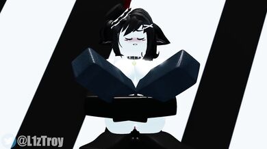 The sexy cartoon boy Liz and her hot adventures in the Roblox world