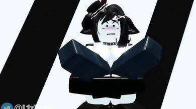 The sexy cartoon boy Liz and her hot adventures in the Roblox world