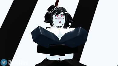 The sexy cartoon boy Liz and her hot adventures in the Roblox world