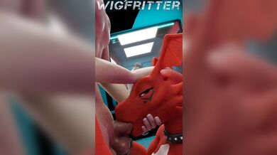 The Legendary Digimon Guilmon Takes a Wigfitter Blowjob
