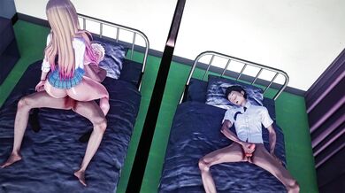 Watch as Marin Kitagawa gets violated by her stepbrother and his NTR lover in this hardcore hentai porn video!
