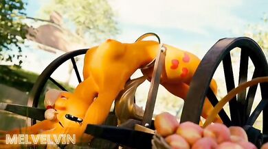 Melvin, a young and handsome man, is trying to squeeze his apple into an apple pie recipe but he accidentally sticks himself with the knife instead