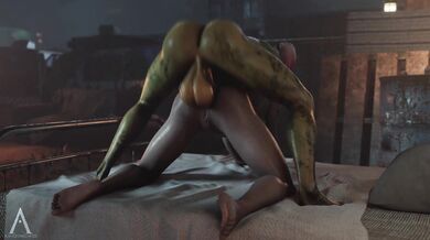 Harley Quinn and Poison Ivy doggy style in Amazonium