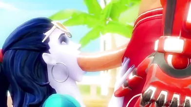 A sexy thief steals the show during a family vacation in Widowmaker: Hot Holidays - StealthClobber