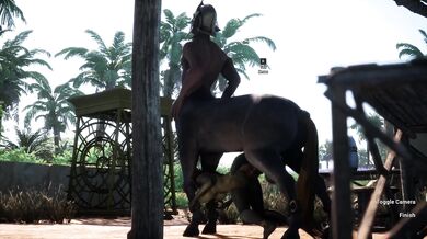 The Centaurs Carnal Instinct Fucks the Female Lizard in a Hentai Porn Scene