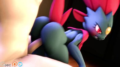 Watch as the sleek and dangerous Weavile gets taken by two rough and ready men in this intense, thrilling porn scene!