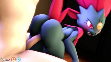 Watch as the sleek and dangerous Weavile gets taken by two rough and ready men in this intense, thrilling porn scene!