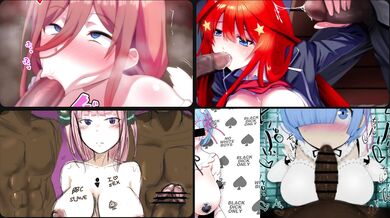 Watch as the sexy anime waifu girls get blacked out one by one in this naughty 2D porn video!