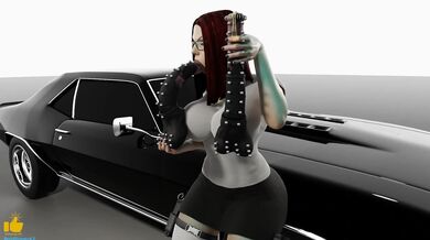 Watch Black Widow ride the horsecock of a man with nipples like dicks, in this hentai PORN video!