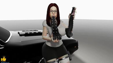 Watch Black Widow ride the horsecock of a man with nipples like dicks, in this hentai PORN video!