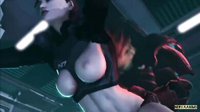 Mass Effect Femshep and Male Krogans Breeding Assignment with the Nerve Anims [Animated]